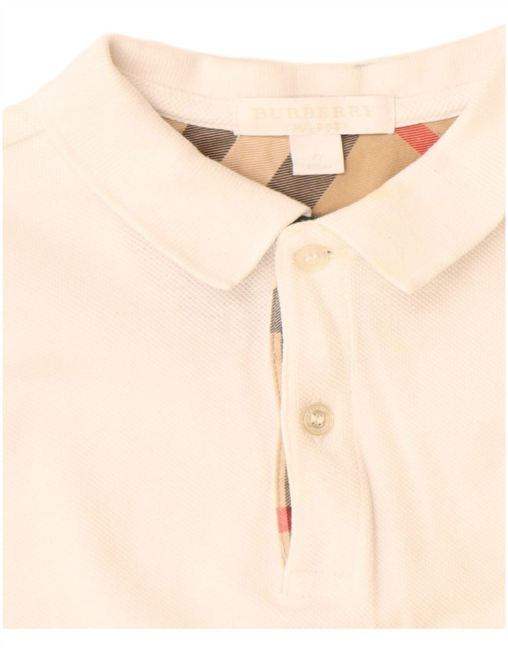 Burberry Boys Polo Shirt 6-7 Years White Cotton
