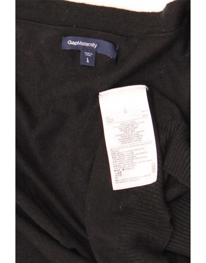 Gap Womens V-Neck Jumper Sweater UK 14 Large Black Polyester