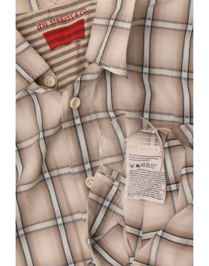 Levi's Mens Shirt Small Grey Check Cotton