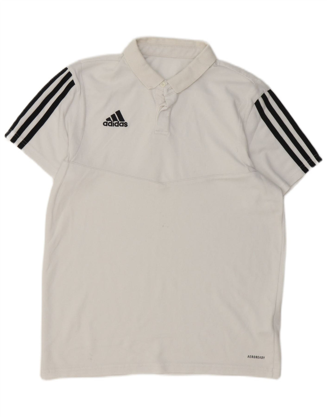 Adidas Mens Aeroready Polo Shirt Medium White Cotton