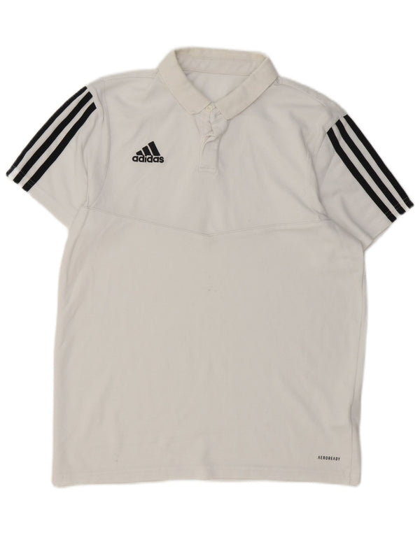 Adidas Mens Aeroready Polo Shirt Medium White Cotton