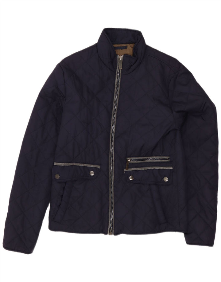 ZARA Mens Quilted Jacket UK 36 Small Navy Blue