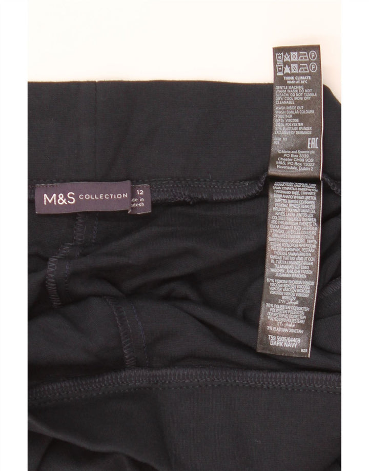 Marks & Spencer Womens Casual Trousers UK 12 Medium W30 L29 Navy Blue