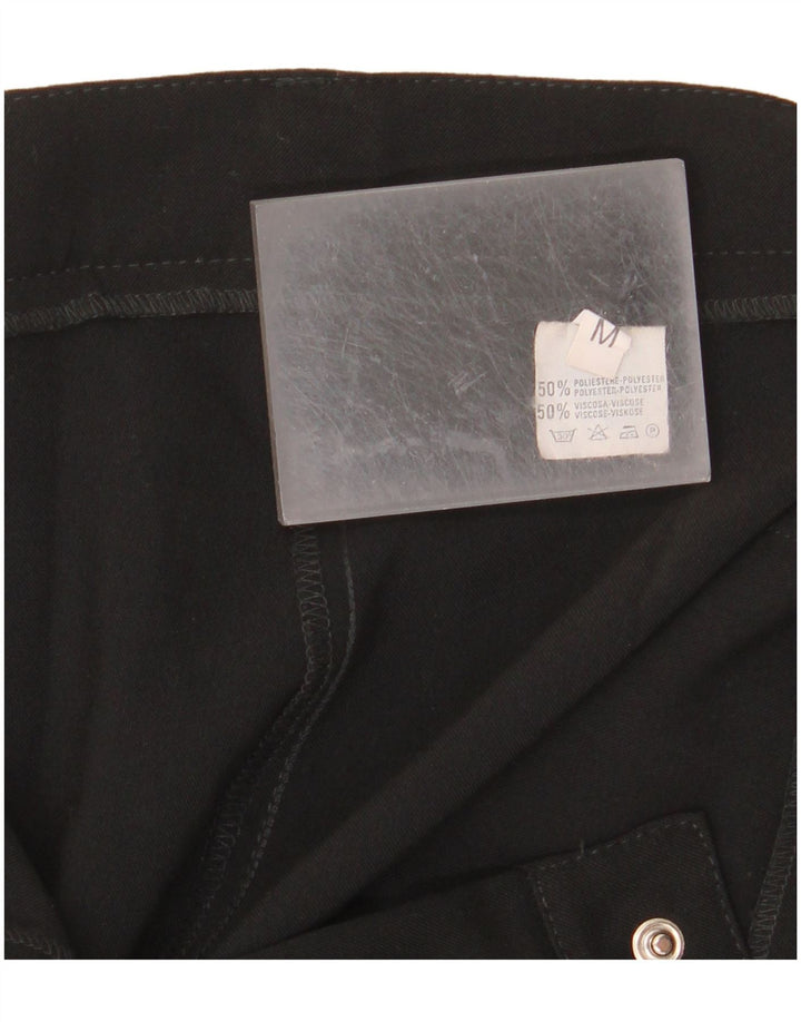 VINTAGE Womens Bootcut Chino Trousers Medium W30 L32 Black Polyester