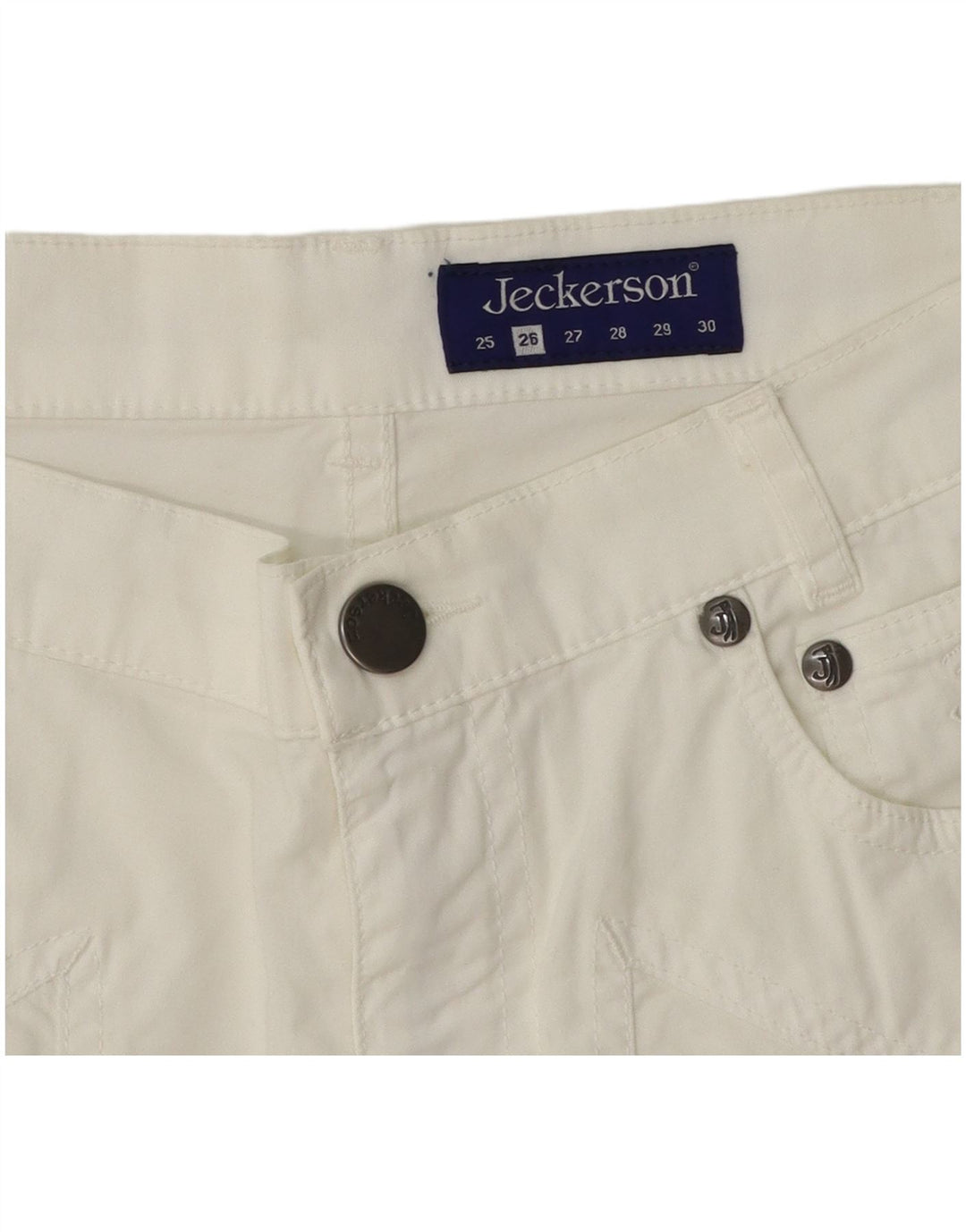 Jeckerson Womens Bermuda Shorts W26 Small White Cotton