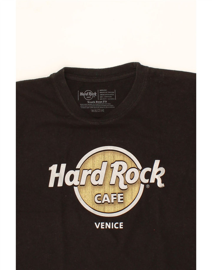 HARD ROCK CAFE Boys Venice Graphic T-Shirt Top 8-9 Years Medium Black Vintage Hard Rock Cafe and Second-Hand Hard Rock Cafe from Messina Hembry 