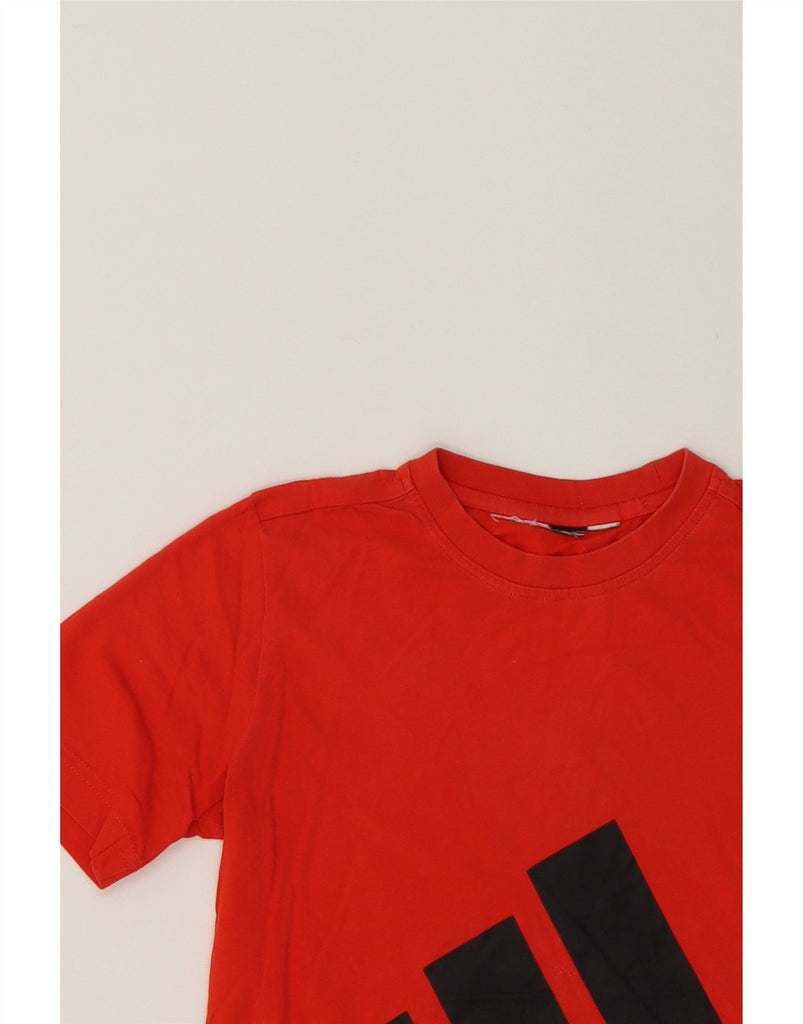 ADIDAS Boys Graphic T-Shirt Top 10-11 Years Red Vintage Adidas and Second-Hand Adidas from Messina Hembry 