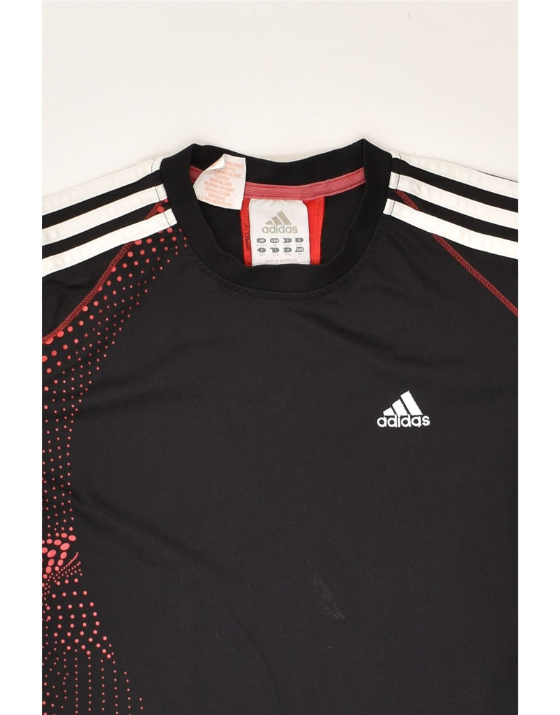 ADIDAS Girls Graphic T-Shirt Top 11-12 Years Black Polyester | Vintage Adidas | Thrift | Second-Hand Adidas | Used Clothing | Messina Hembry 