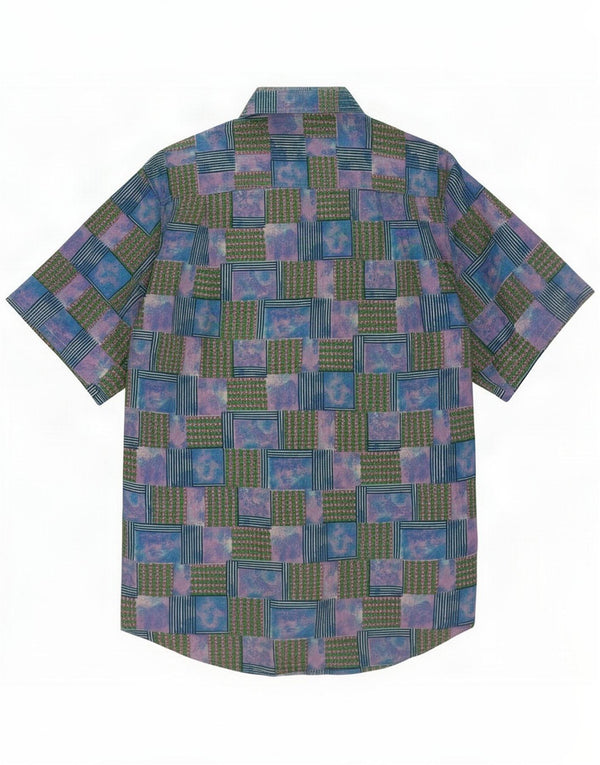 Azzurra Mens Short Sleeve Shirt Medium Multicoloured Patchwork