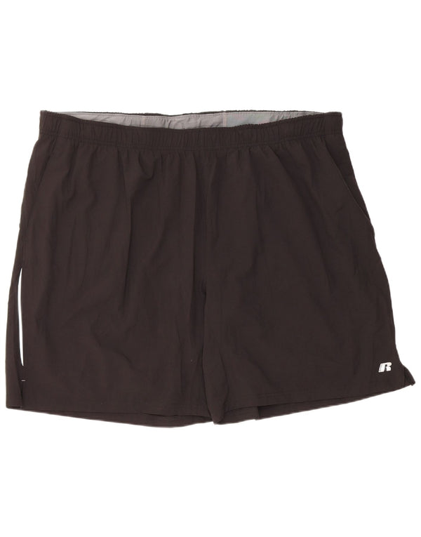 RUSSELL ATHLETIC Mens Dri-Power Sport Shorts 2XL Black Polyester