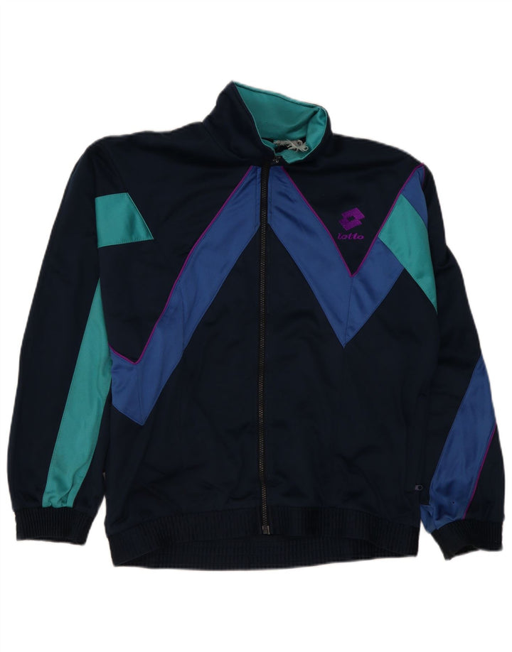 Lotto Mens Tracksuit Top Jacket Large Navy Blue Colourblock