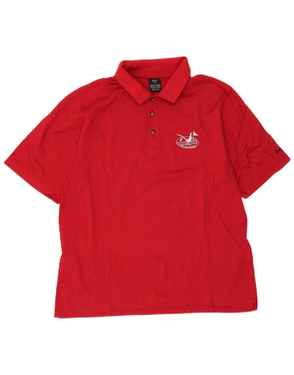 Nike Mens Polo Shirt UK 39/41 Medium Red Cotton