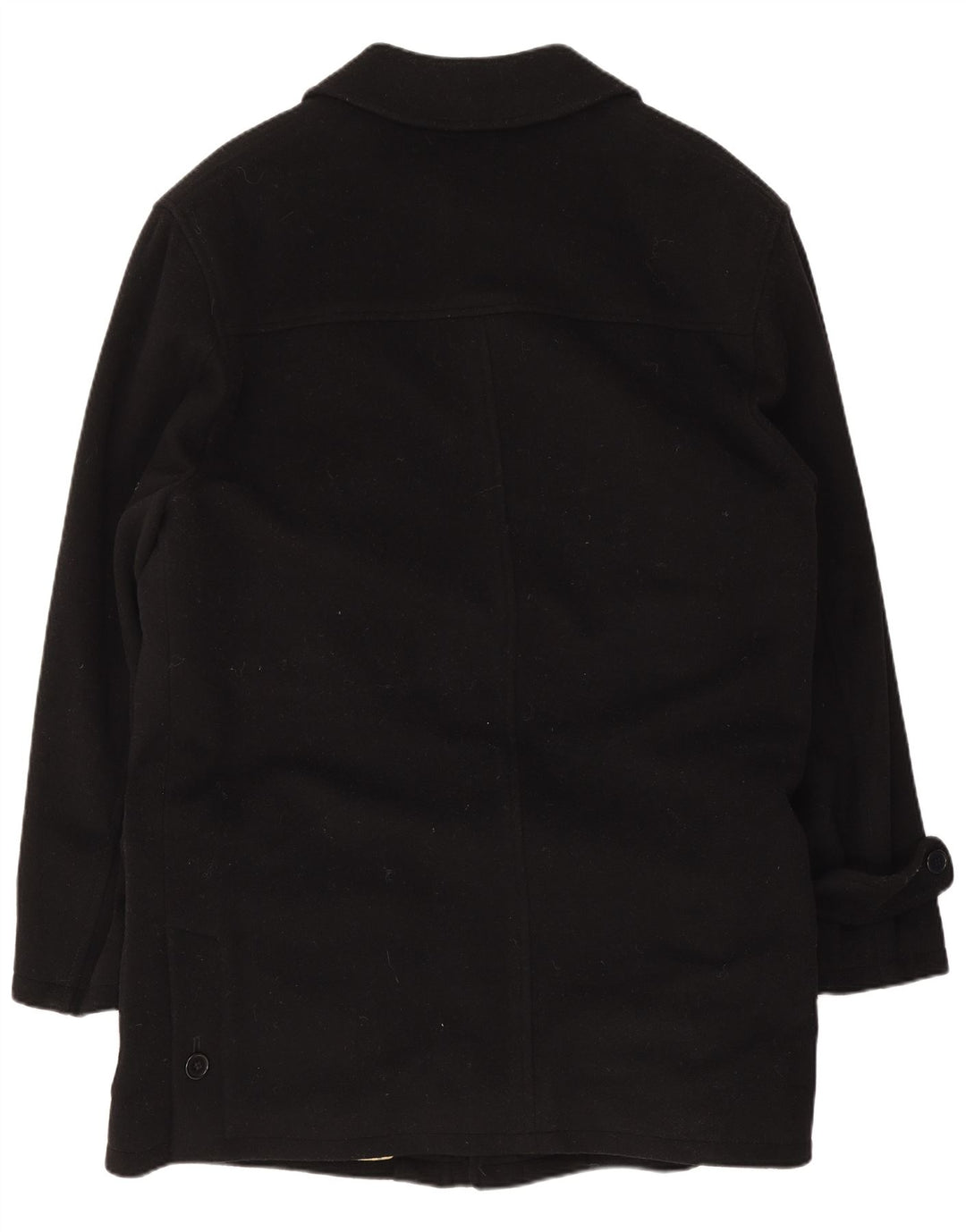 Pierre Cardin Mens Overcoat IT 50 Large Black Wool