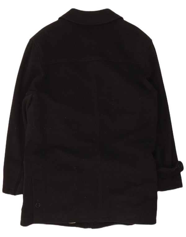 Pierre Cardin Mens Overcoat IT 50 Large Black Wool