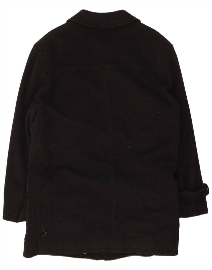 Pierre Cardin Mens Overcoat IT 50 Large Black Wool