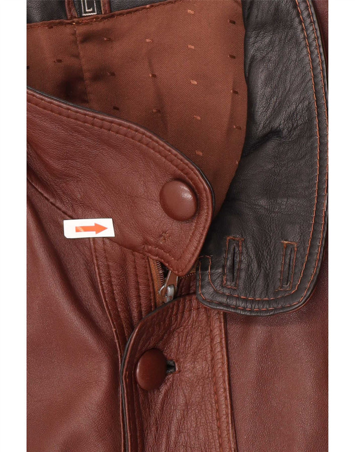 Vintage Mens Bomber Leather Jacket UK 40 Large Brown