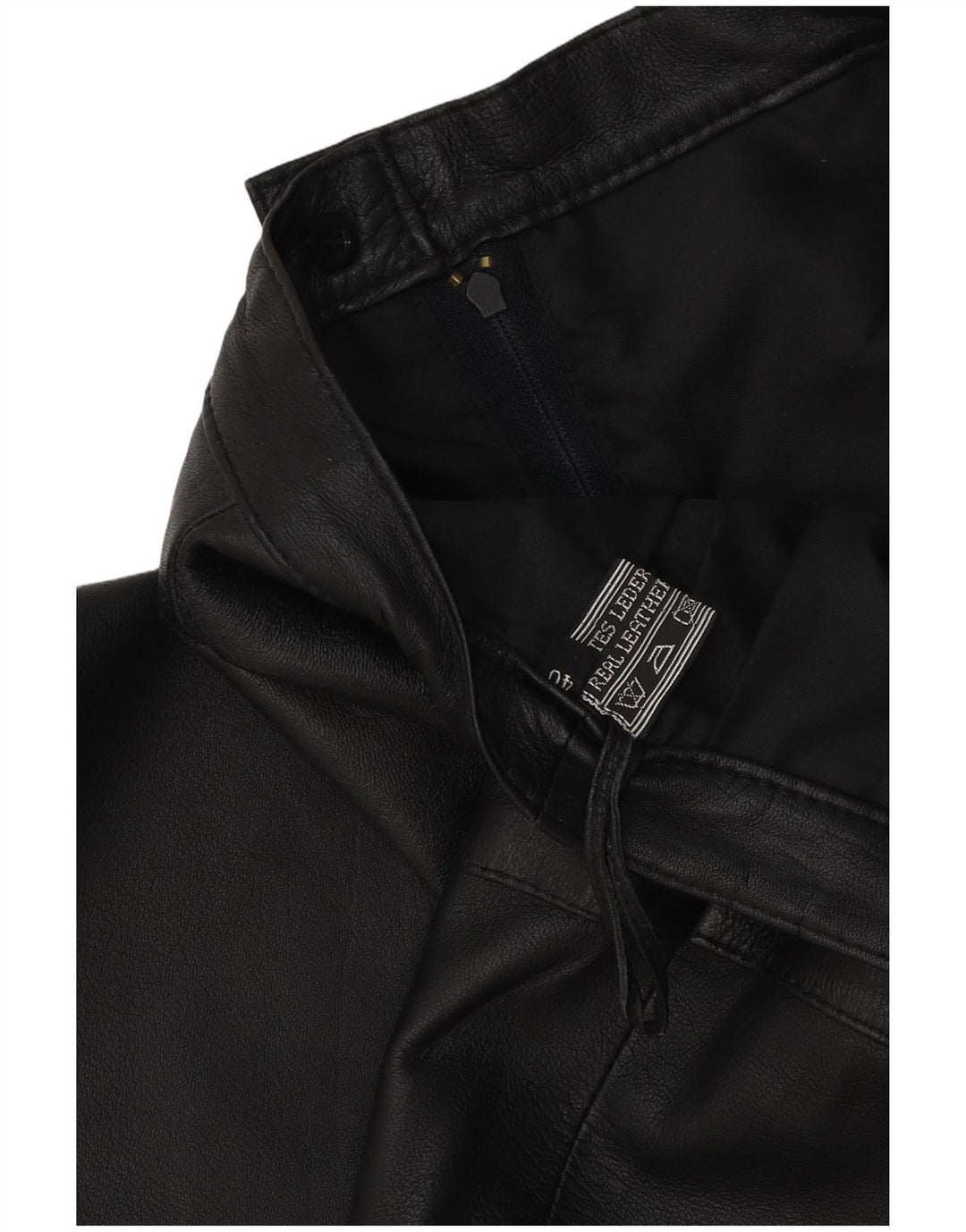 Vintage Womens Leather Skirt EU 40 Medium W30 Black Leather