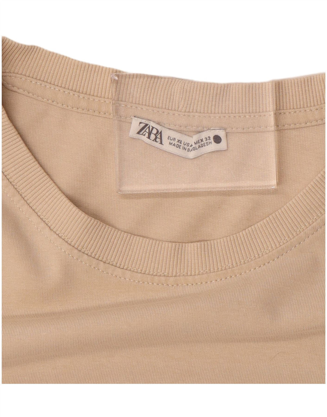 Zara Womens T-Shirt Top UK 18 XL Beige
