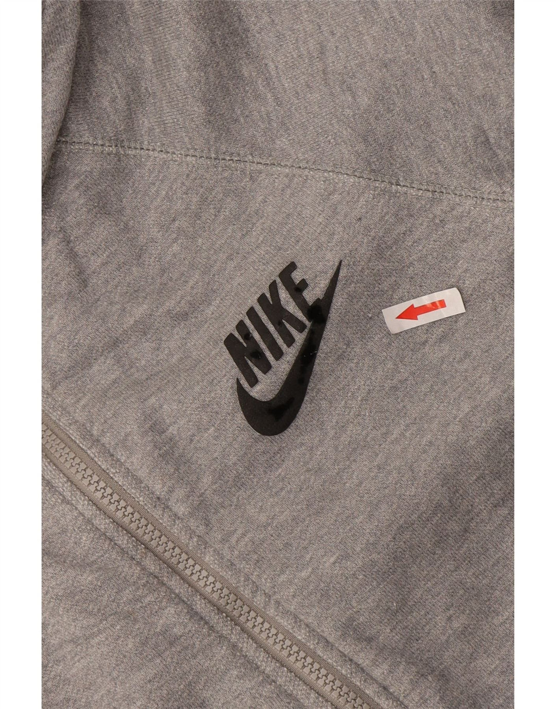 Nike Mens Zip Hoodie Sweater Large Grey Flecked Cotton