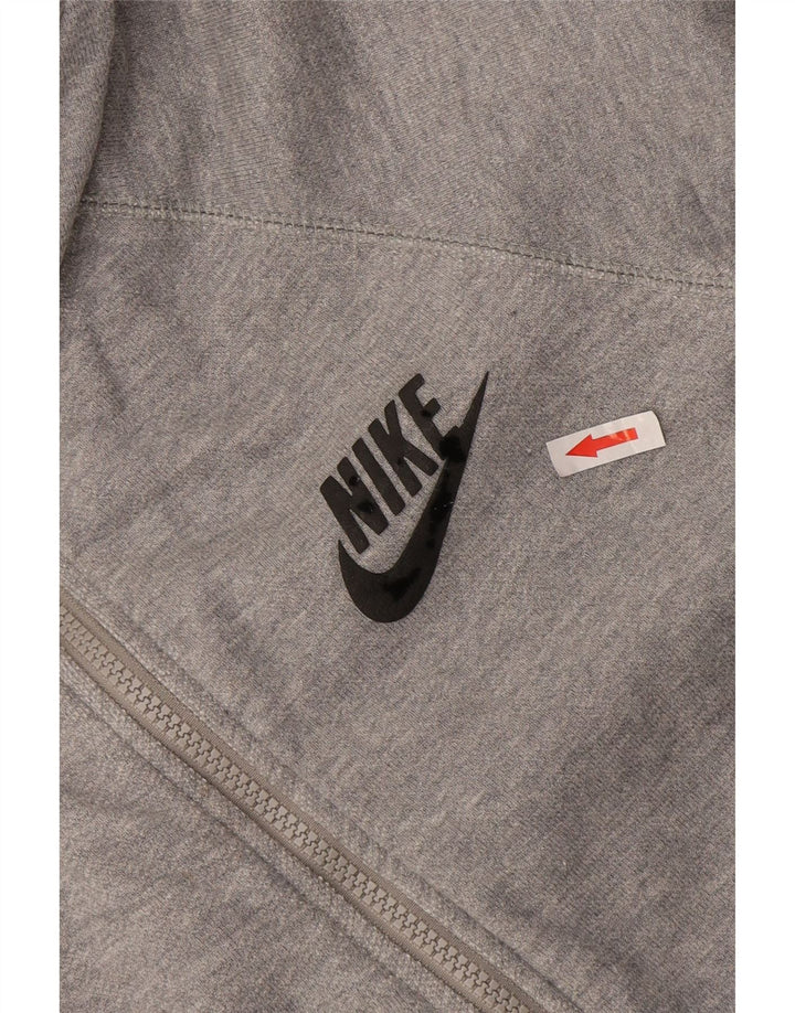 Nike Mens Zip Hoodie Sweater Large Grey Flecked Cotton