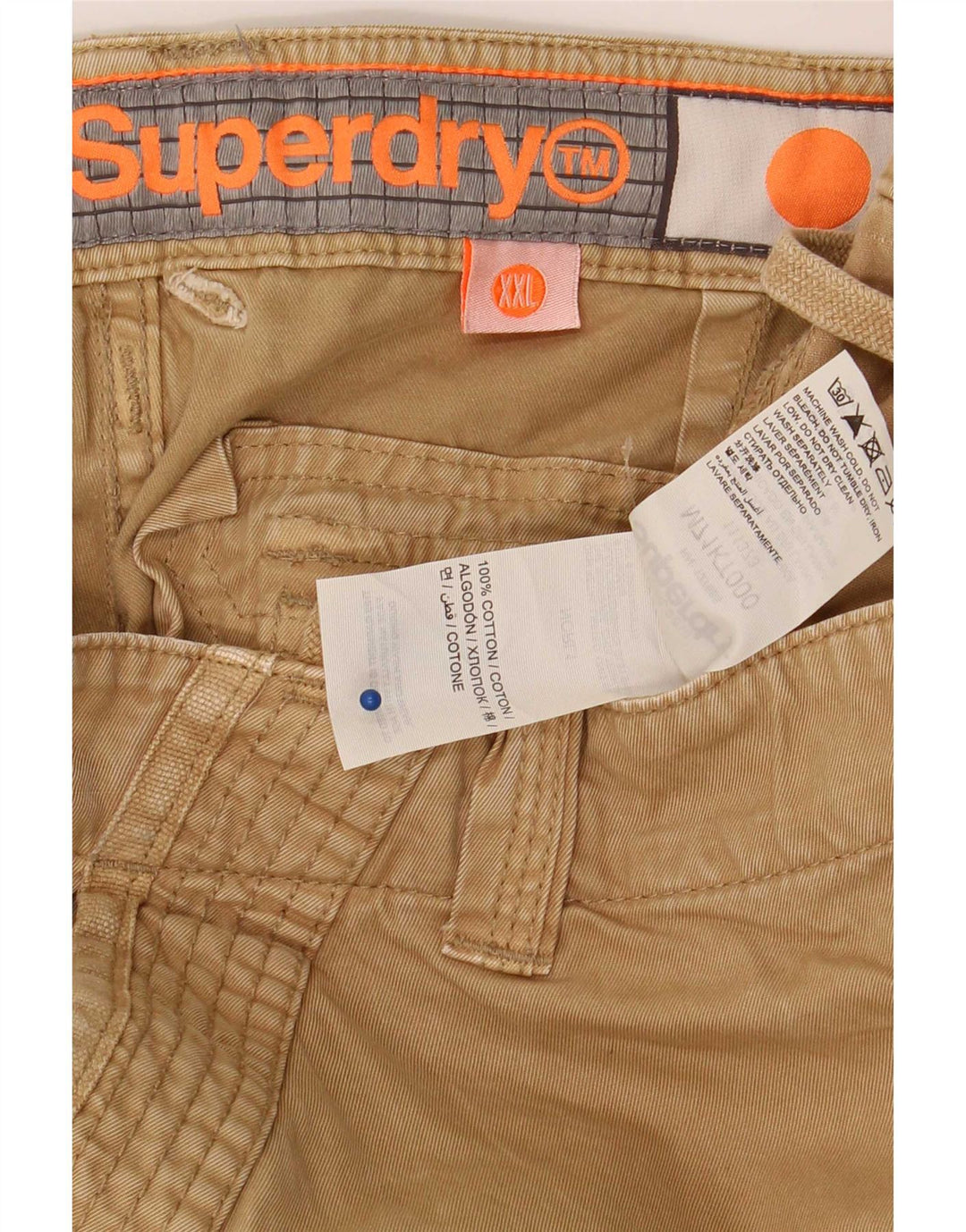 Superdry Mens Cargo Shorts 2XL W40 Beige Cotton
