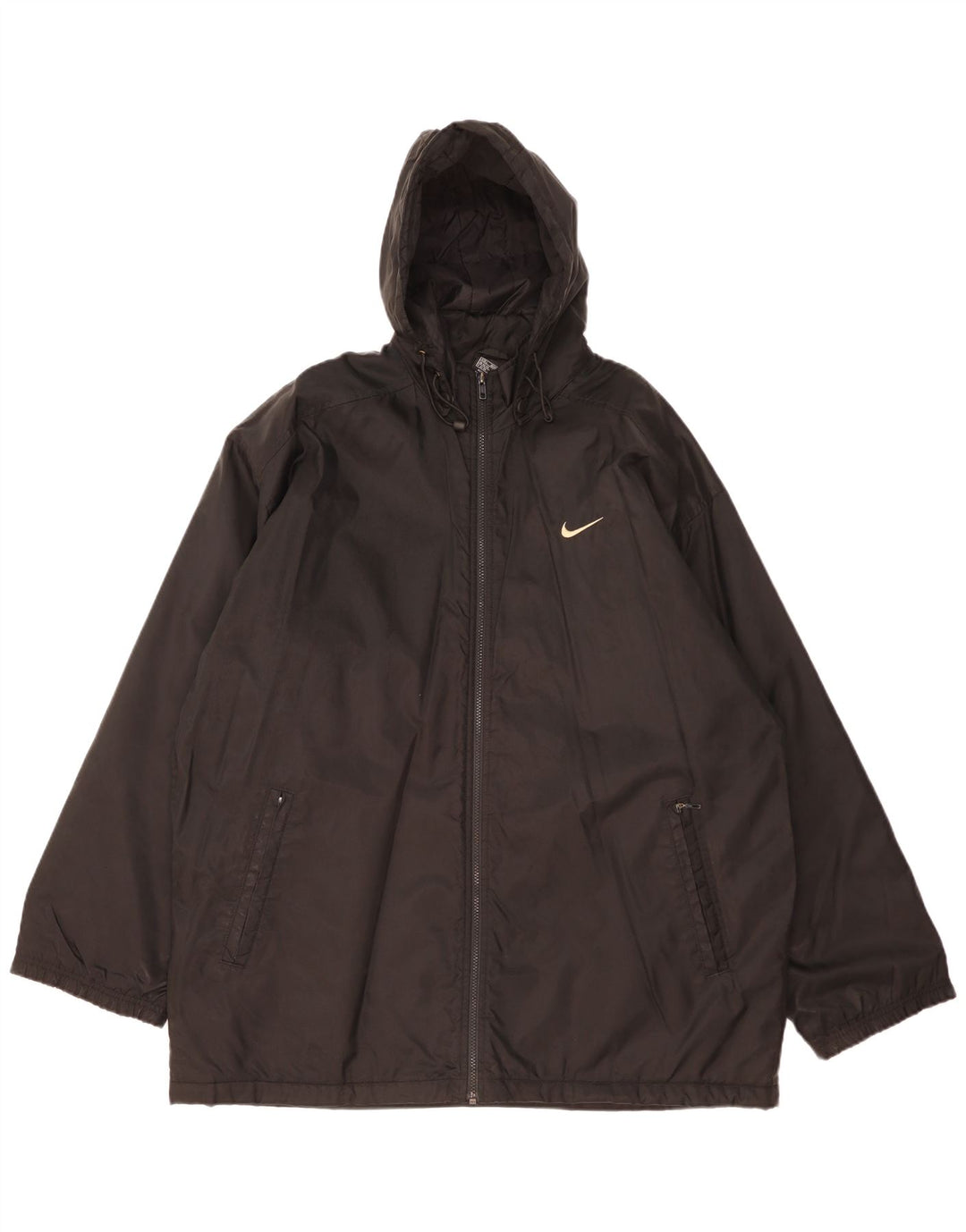 Nike Mens Graphic Hooded Windbreaker Jacket UK 42/44 Large Black Polyester