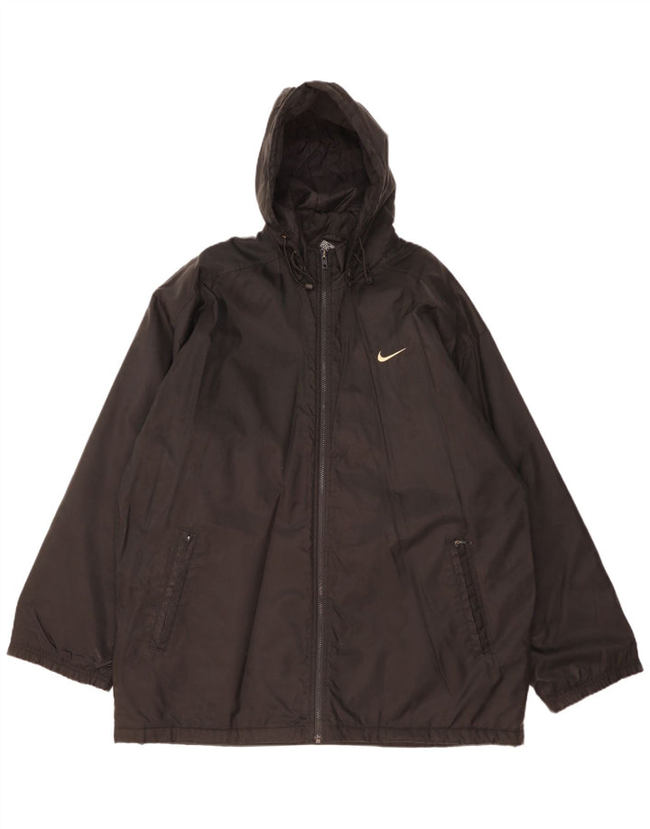 Nike Mens Graphic Hooded Windbreaker Jacket UK 42/44 Large Black Polyester