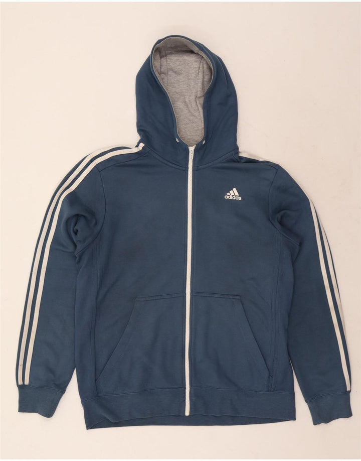 Adidas Mens Climalite Zip Hoodie Sweater Large Navy Blue Polyester