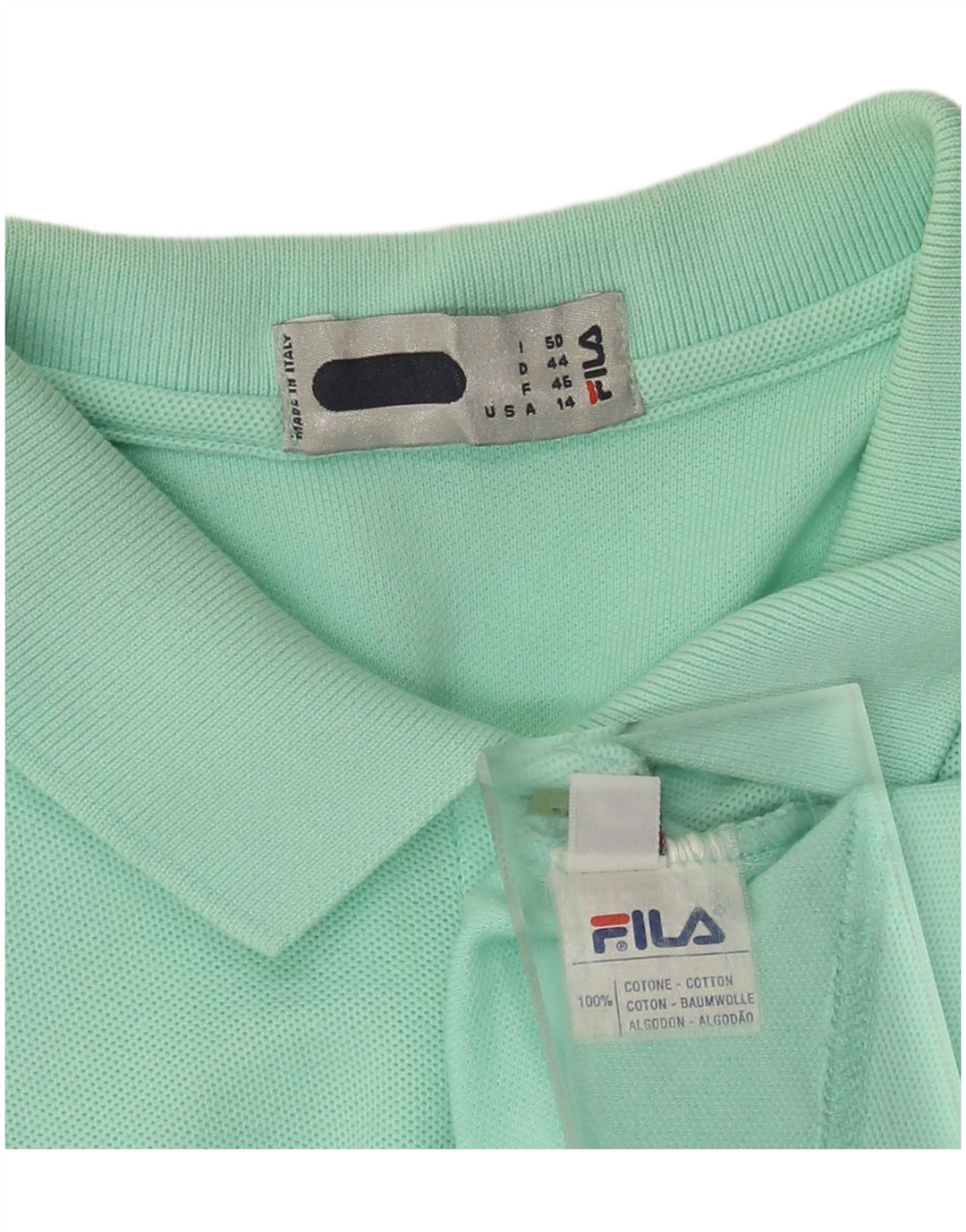 Fila Womens Polo Shirt IT 50 XL Green Cotton