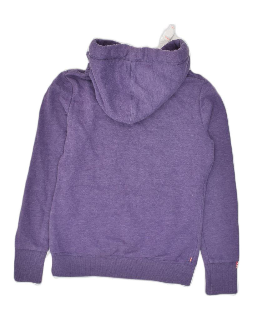 SUPERDRY Womens Graphic Hoodie Jumper UK 10 Small Purple Cotton | Vintage Superdry | Thrift | Second-Hand Superdry | Used Clothing | Messina Hembry 