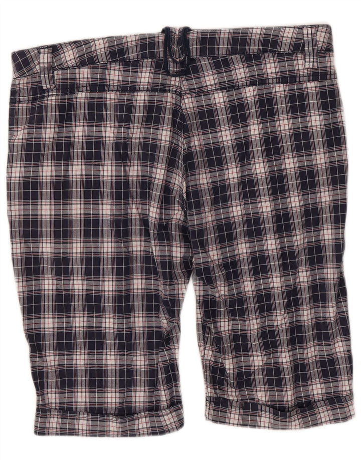 Dack's Mens Chino Shorts IT 48 Medium W36  Navy Blue Check Cotton