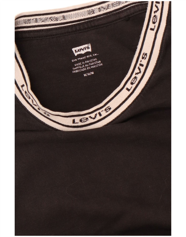 LEVI'S Womens Graphic T-Shirt Top UK 14 Medium Black