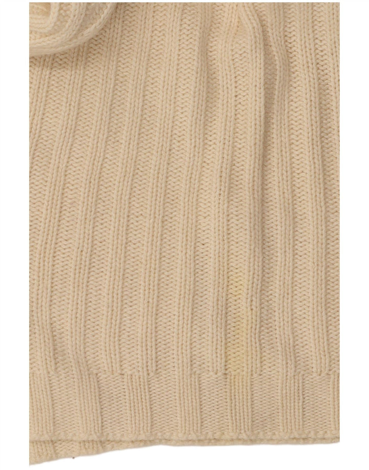 Massimo Dutti Womens Sleeveless Roll Neck Jumper Sweater UK 12 Medium Beige