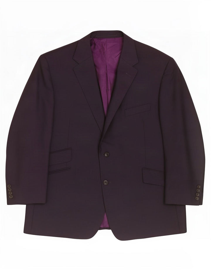 Marks & Spencer Mens Short 2 Button Blazer Jacket UK 48 2XL Navy Blue Wool