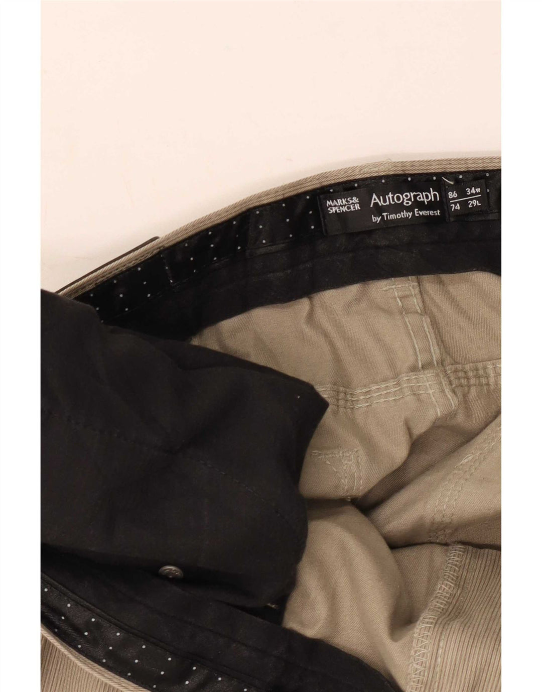 Marks & Spencer Mens Straight Casual Trousers W34 L29 Khaki