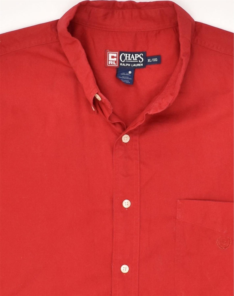 CHAPS RALPH LAUREN Mens Shirt XL Red Cotton | Vintage Chaps Ralph Lauren | Thrift | Second-Hand Chaps Ralph Lauren | Used Clothing | Messina Hembry 