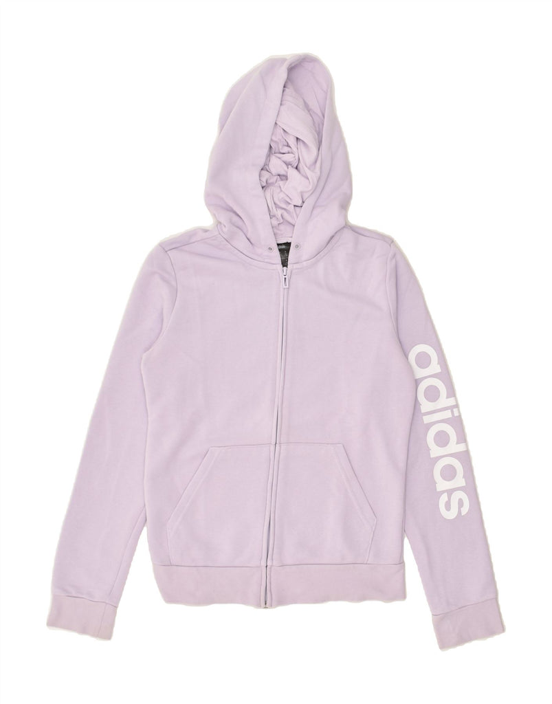 ADIDAS Womens Graphic Hoodie Jumper UK 4/6 XS Purple | Vintage Adidas | Thrift | Second-Hand Adidas | Used Clothing | Messina Hembry 