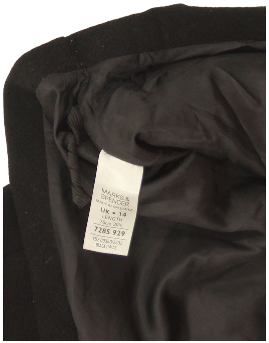 Marks & Spencer Womens A-Line Skirt UK 14 Large W32  Black Polyester