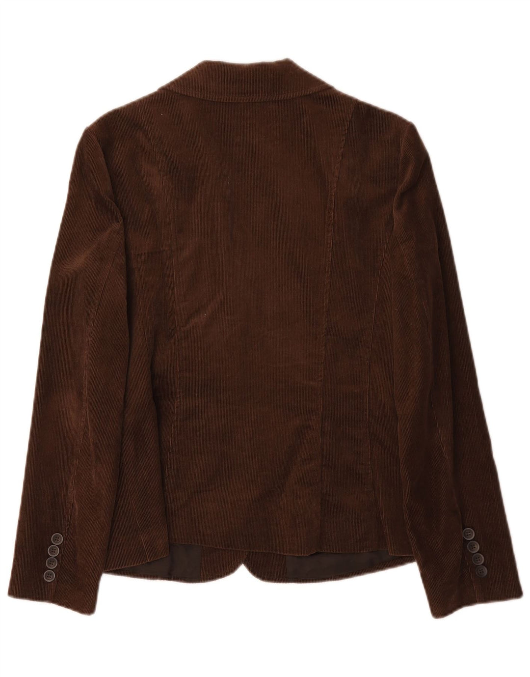 Zara Womens 3 Button Corduroy Blazer Jacket UK 14 Large Brown Cotton