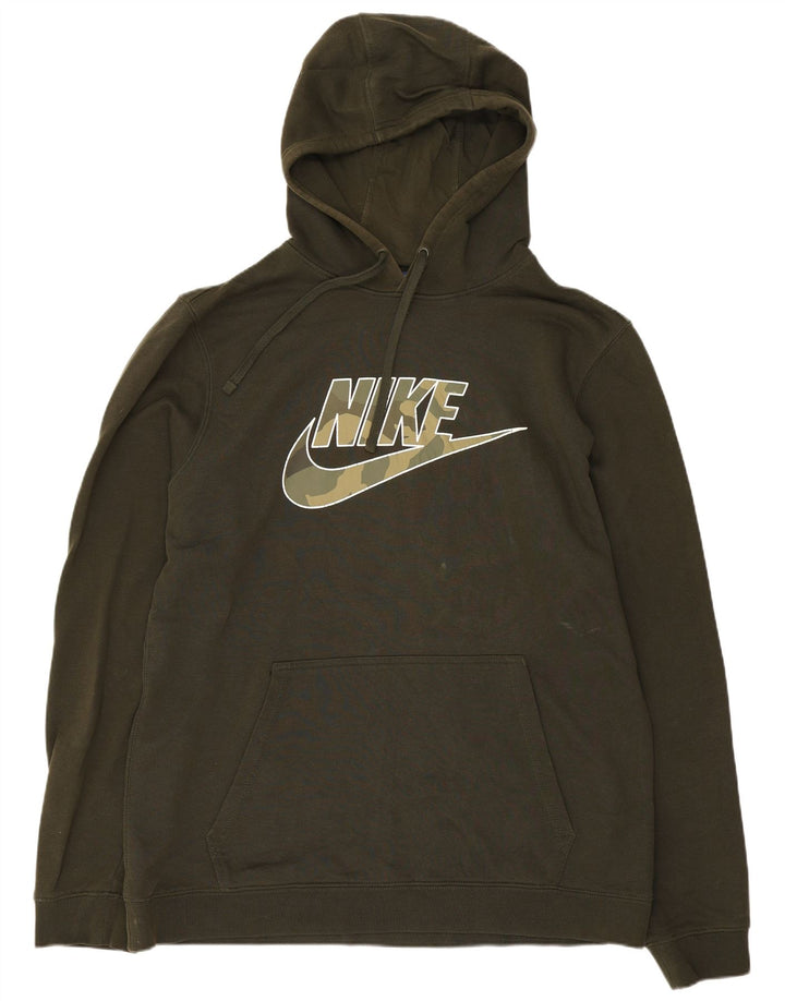 Nike Mens Graphic Hoodie Jumper Large Khaki
