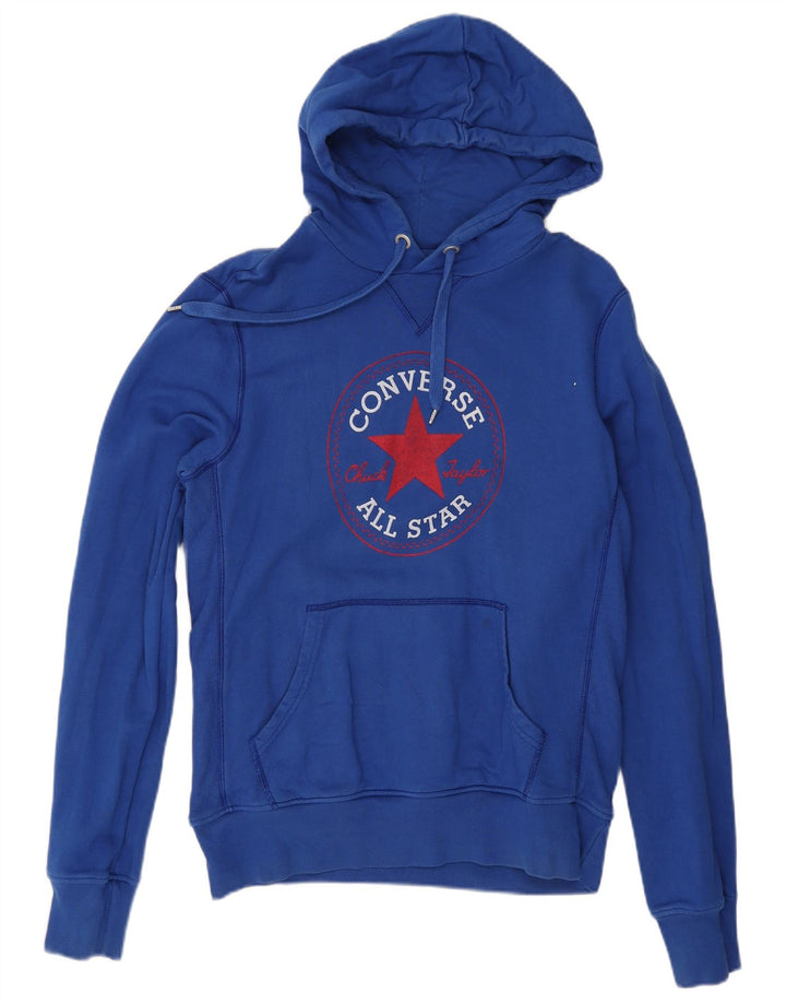 Converse Mens Graphic Hoodie Jumper Medium Blue Cotton