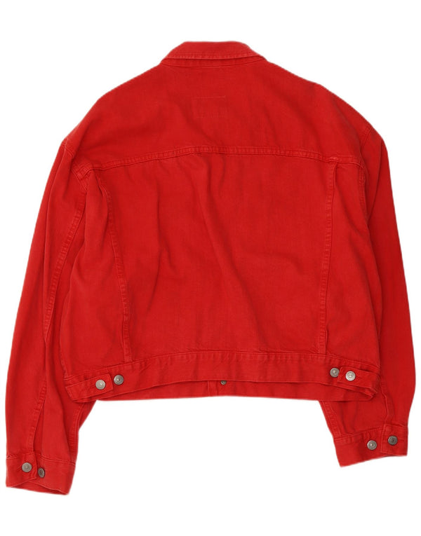 Polo Ralph Lauren Womens Denim Jacket UK 16 Large Red Cotton