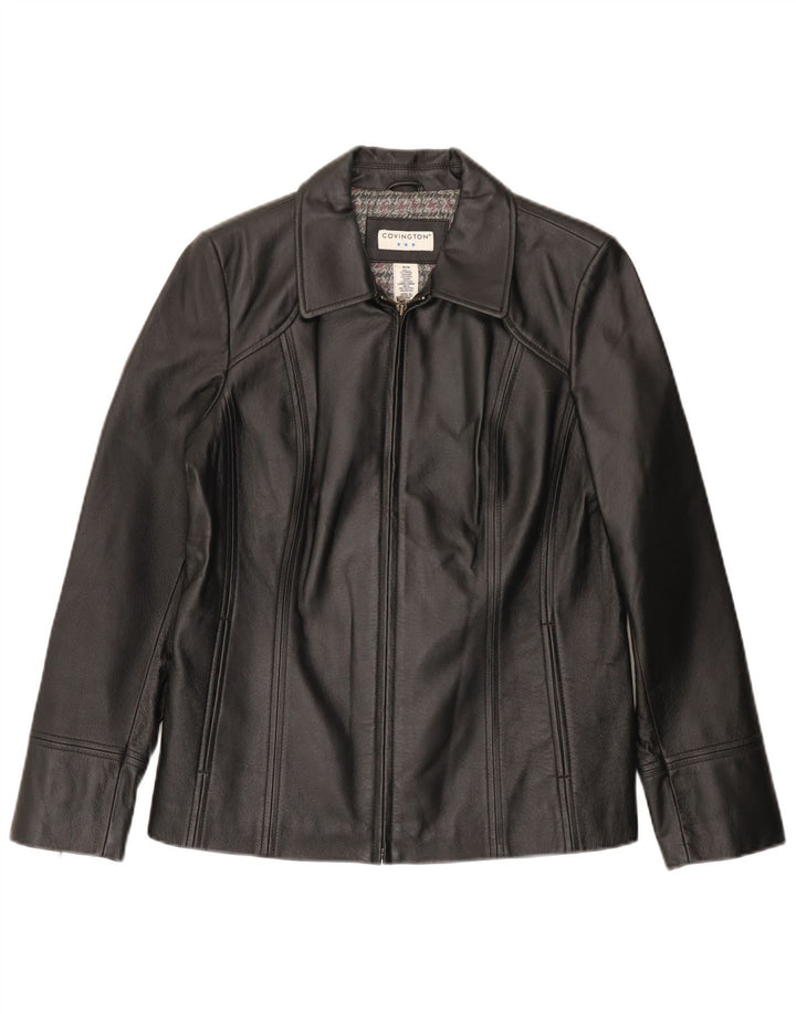 Covington Womens Leather Jacket UK 14 Medium Black Leather