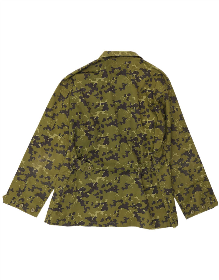 Vintage Mens Military Jacket UK 40 Large Green Camouflage Polyester
