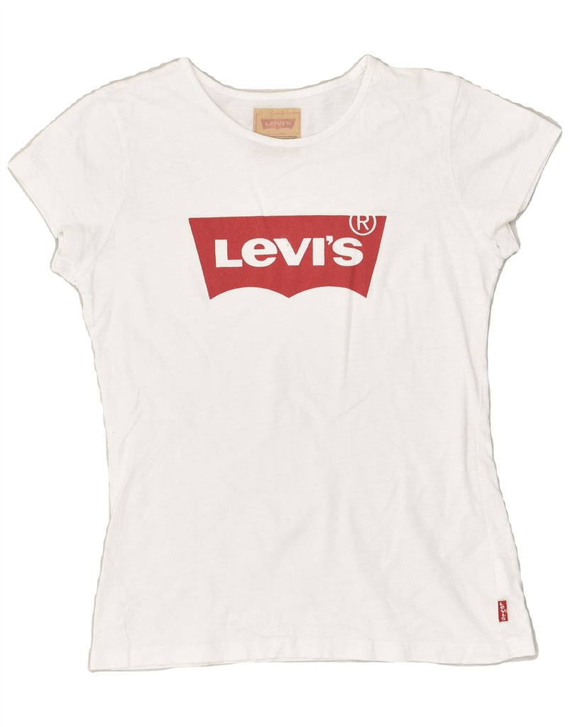 LEVI'S Girls Graphic T-Shirt Top 11-12 Years White Cotton | Vintage Levi's | Thrift | Second-Hand Levi's | Used Clothing | Messina Hembry 