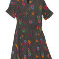 Vintage Womens A-Line Dress UK 8 Small Multicoloured Geometric