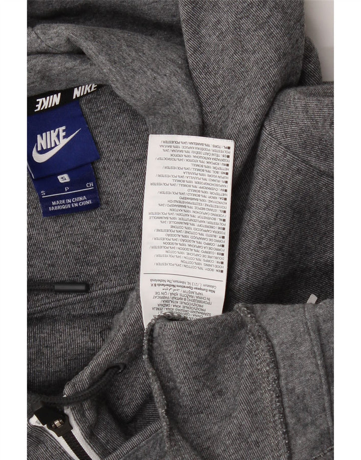 NIKE Mens Graphic Zip Hoodie Sweater Small Grey Flecked Cotton Vintage Nike and Second-Hand Nike from Messina Hembry 