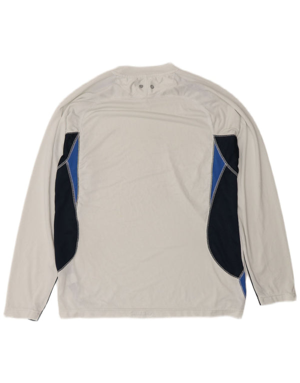 Champion Mens Loose Fit Top Long Sleeve Small White Colourblock Polyester