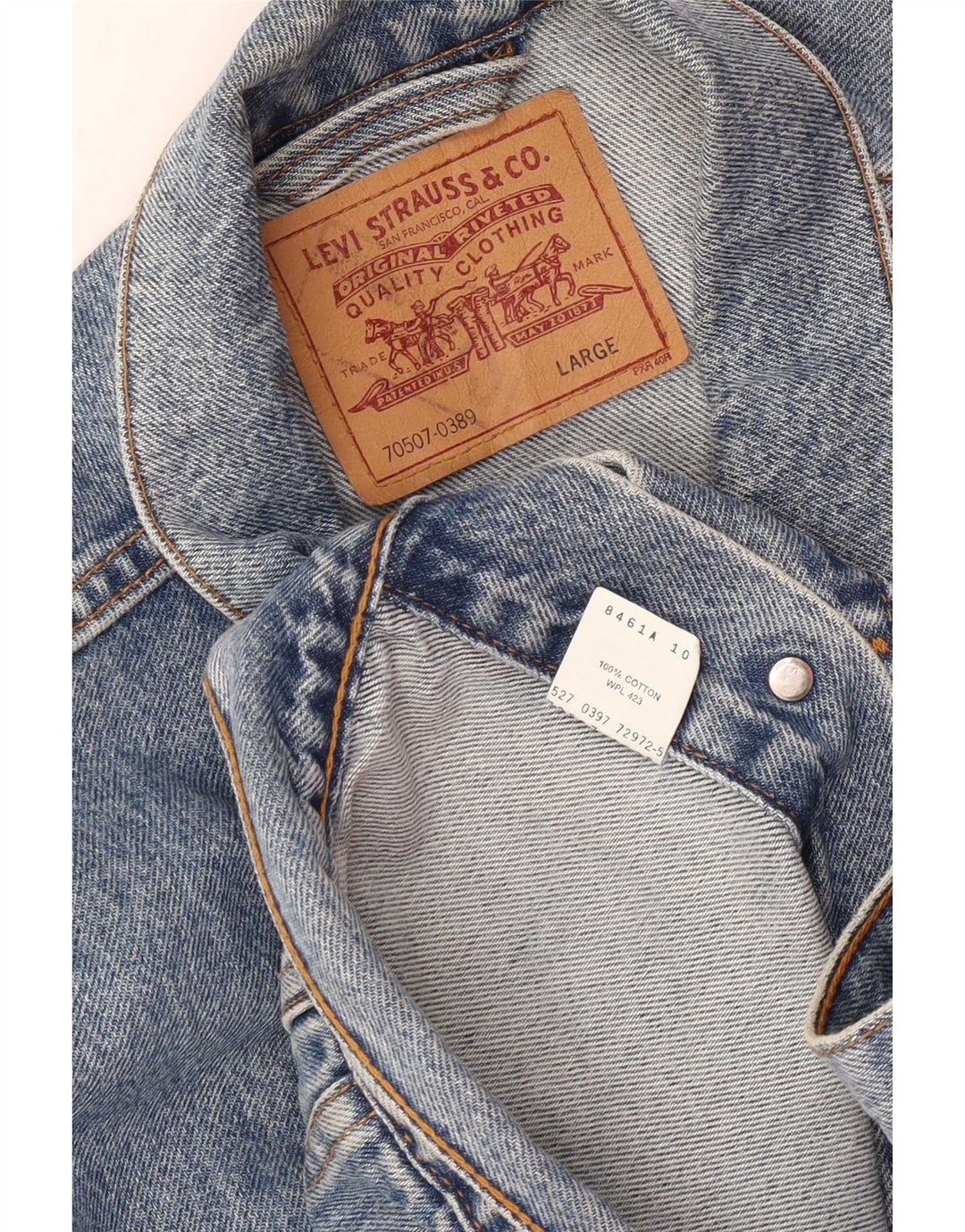 Levi's Mens Denim Jacket UK 40 Large Blue Cotton