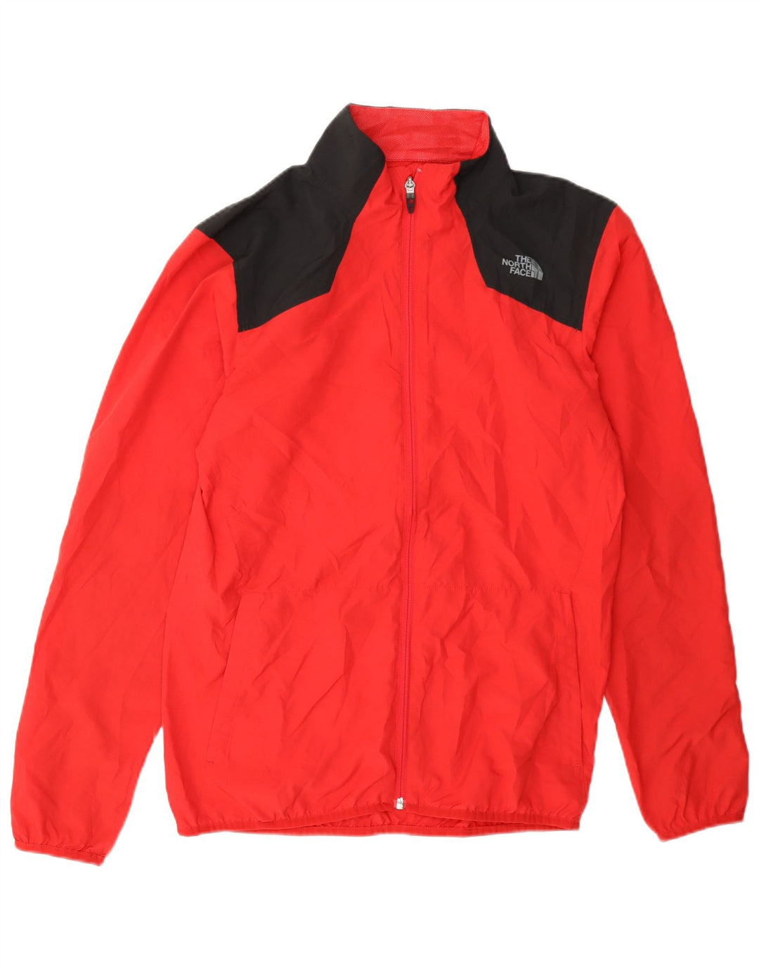The North Face Mens Tracksuit Top Jacket Small Red Colourblock Polyester